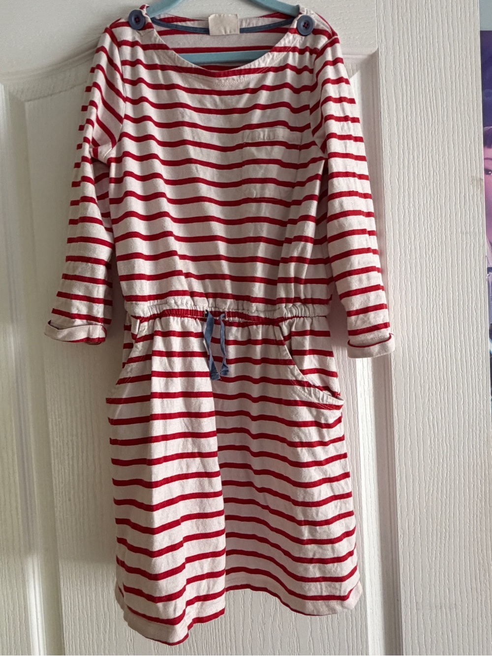 Mini Boden red and Blue Striped Tunic